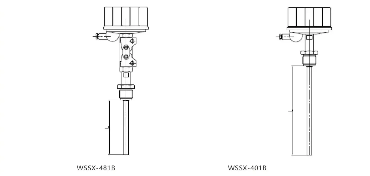Termometer bimetal tahan ledakan dengan konfigurasi dial kontak listrik.